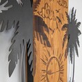 Decoratiune de perete, Hawaii, lemn/metal, 74 x 57.5 cm, negru/maro