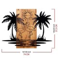 Decoratiune de perete, Hawaii, lemn/metal, 74 x 57.5 cm, negru/maro