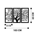 Decoratiune de perete, Arbol - M124, metal, 103 x 65 cm, negru