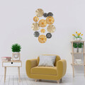 Decoratiune de perete, Gold - CH109-1, metal, 84 x 63 cm, multicolor