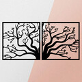 Decoratiune de perete, Tree Metal Decor, metal, 100 x 50 cm, negru