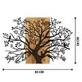 Decoratiune de perete, Kavak, lemn/metal, 85 x 58 cm, negru/maro