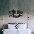 Decoratiune de perete, Love Tree, Metal, Dimensiune: 116 x 71 cm, Negru