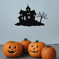 Decoratiune de perete, Halloween 9, Metal, Dimensiune: 70 x 47 cm, Negru