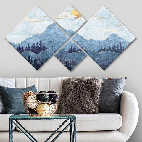 Set 4 tablouri decorative, 4MDF1469396954, MDF, Imprimat UV, Multicolor