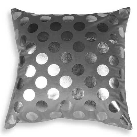 Fata de perna decorativa Dots Szara, Fashion Goods, 45x45 cm, poliester, gri/argintiu