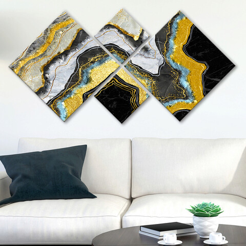 Set 4 tablouri decorative, 4MDF19589560392, MDF, Imprimat UV, Multicolor