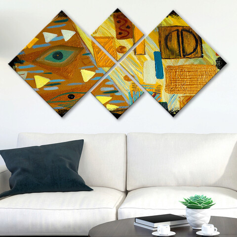 Set 4 tablouri decorative, 4MDF238938190, MDF, Imprimat UV, Multicolor