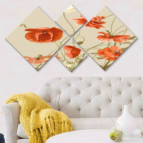 Set 4 tablouri decorative, 4MDF3020158, MDF, Imprimat UV, Multicolor