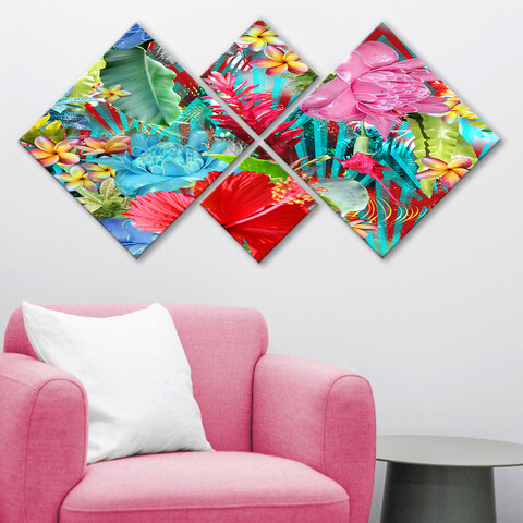 Set 4 tablouri decorative, 4MDF316140269, MDF, Imprimat UV, Multicolor