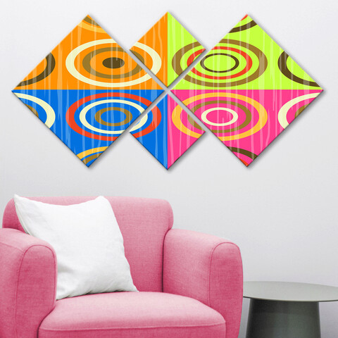 Set 4 tablouri decorative, 4MDF3313401, MDF, Imprimat UV, Multicolor