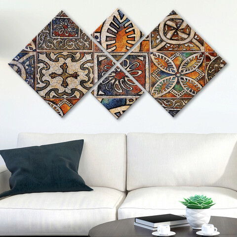 Set 4 tablouri decorative, 4MDF332685647, MDF, Imprimat UV, Multicolor