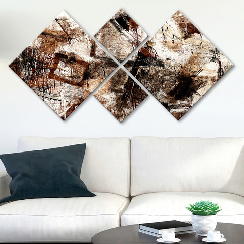 Set 4 tablouri decorative, 4MDF3332230, MDF, Imprimat UV, Multicolor