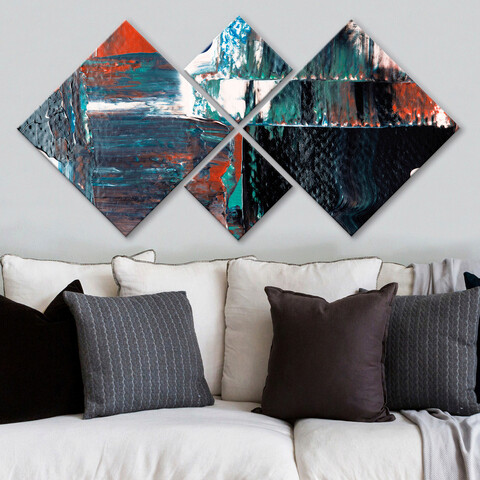 Set 4 tablouri decorative, 4MDF3418083, MDF, Imprimat UV, Multicolor