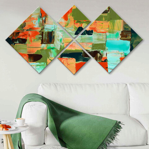 Set 4 tablouri decorative, 4MDF3418090, MDF, Imprimat UV, Multicolor