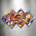 Set 4 tablouri decorative, 4MDF349797698, MDF, Imprimat UV, Multicolor
