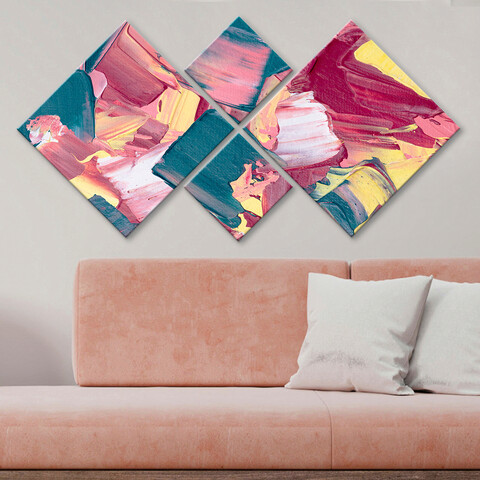 Set 4 tablouri decorative, 4MDF3577062, MDF, Imprimat UV, Multicolor