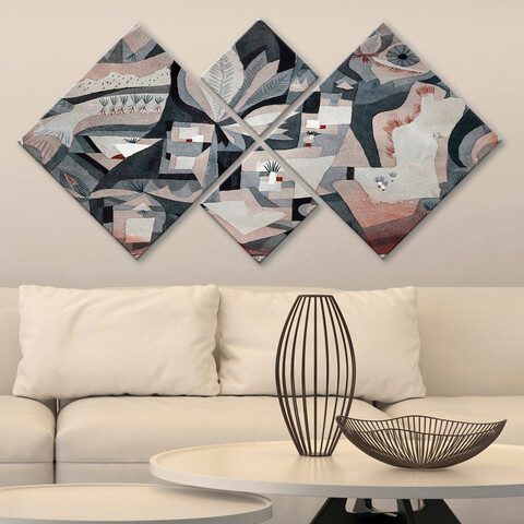 Set 4 tablouri decorative, 4MDF3586223, MDF, Imprimat UV, Multicolor