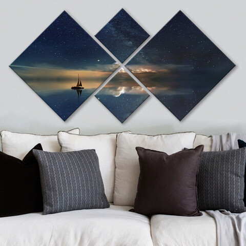 Set 4 tablouri decorative, 4MDF3605547, MDF, Imprimat UV, Multicolor