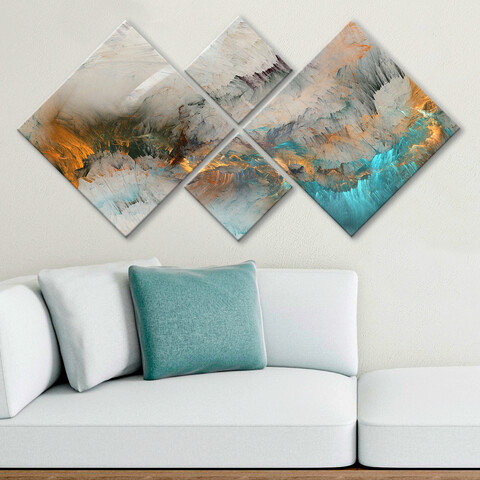 Set 4 tablouri decorative, 4MDF368235464, MDF, Imprimat UV, Multicolor