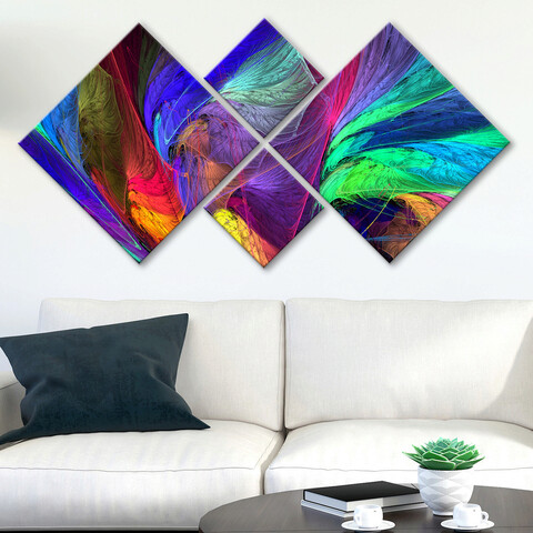 Set 4 tablouri decorative, 4MDF376925791, MDF, Imprimat UV, Multicolor
