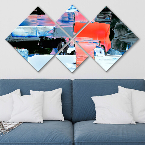 Set 4 tablouri decorative, 4MDF3809301, MDF, Imprimat UV, Multicolor