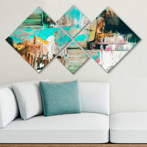 Set 4 tablouri decorative, 4MDF3815284, MDF, Imprimat UV, Multicolor