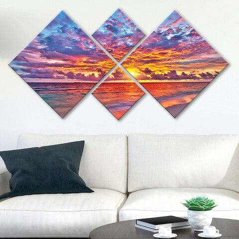 Set 4 tablouri decorative, 4MDF387692950, MDF, Imprimat UV, Multicolor