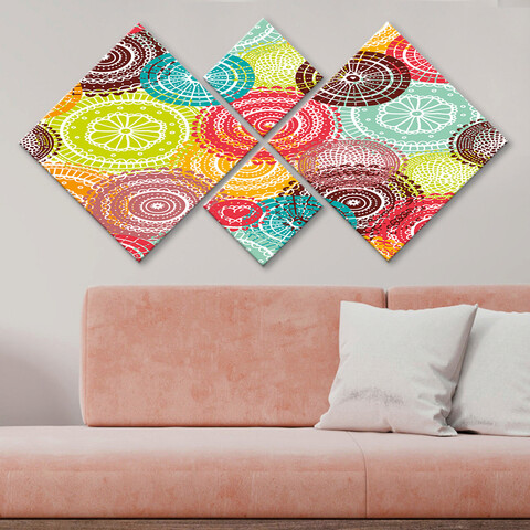 Set 4 tablouri decorative, 4MDF4155716, MDF, Imprimat UV, Multicolor