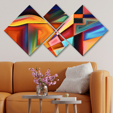 Set 4 tablouri decorative, 4MDF417386659, MDF, Imprimat UV, Multicolor