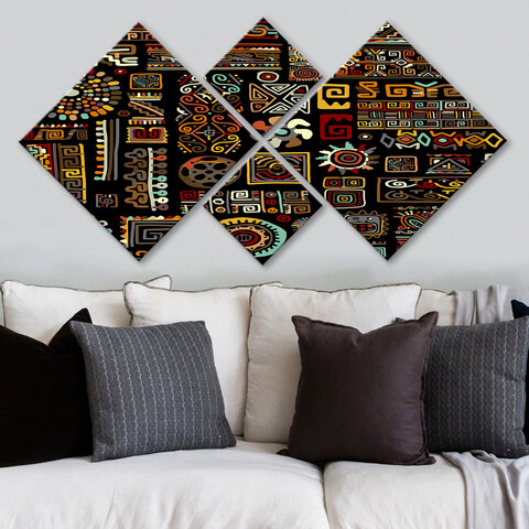 Set 4 tablouri decorative, 4MDF429224581, MDF, Imprimat UV, Multicolor