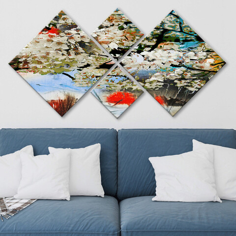 Set 4 tablouri decorative, 4MDF4541435, MDF, Imprimat UV, Multicolor