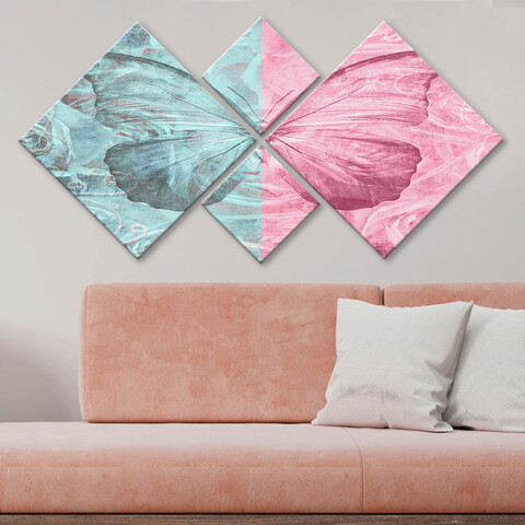 Set 4 tablouri decorative, 4MDF4811564, MDF, Imprimat UV, Multicolor