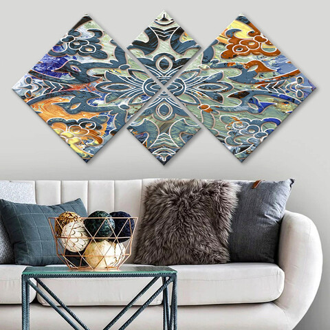 Set 4 tablouri decorative, 4MDF483427741, MDF, Imprimat UV, Multicolor