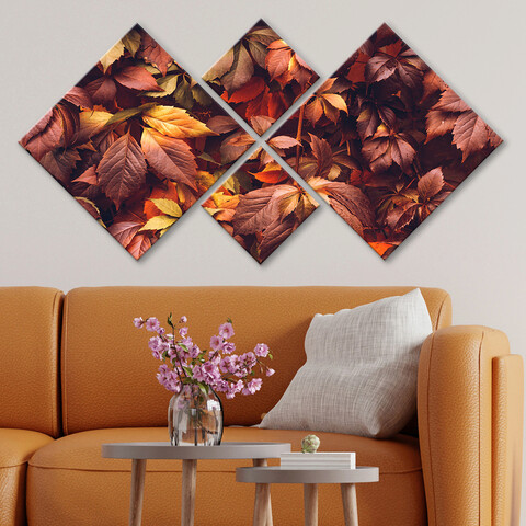 Set 4 tablouri decorative, 4MDF486090697, MDF, Imprimat UV, Multicolor