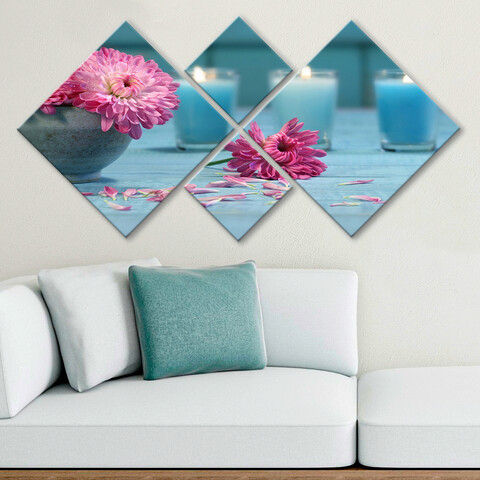 Set 4 tablouri decorative, 4MDF4969722, MDF, Imprimat UV, Multicolor