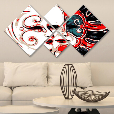 Set 4 tablouri decorative, 4MDF4982673, MDF, Imprimat UV, Multicolor