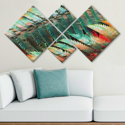 Set 4 tablouri decorative, 4MDF498377113, MDF, Imprimat UV, Multicolor