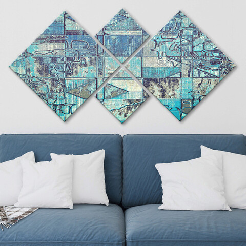 Set 4 tablouri decorative, 4MDF504702988, MDF, Imprimat UV, Multicolor