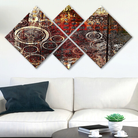 Set 4 tablouri decorative, 4MDF5146586, MDF, Imprimat UV, Multicolor