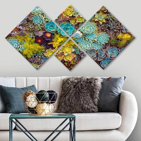 Set 4 tablouri decorative, 4MDF538671676, MDF, Imprimat UV, Multicolor