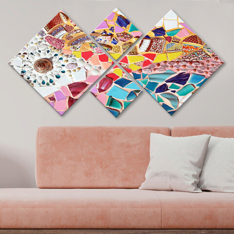 Set 4 tablouri decorative, 4MDF548881012, MDF, Imprimat UV, Multicolor