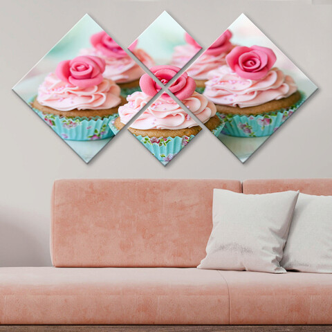 Set 4 tablouri decorative, 4MDF5542425, MDF, Imprimat UV, Multicolor