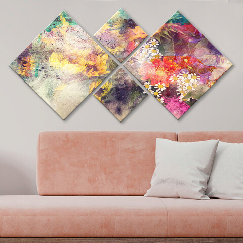 Set 4 tablouri decorative, 4MDF559168150, MDF, Imprimat UV, Multicolor