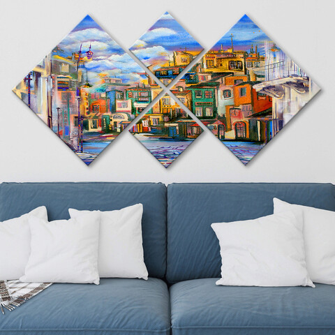 Set 4 tablouri decorative, 4MDF565267402, MDF, Imprimat UV, Multicolor