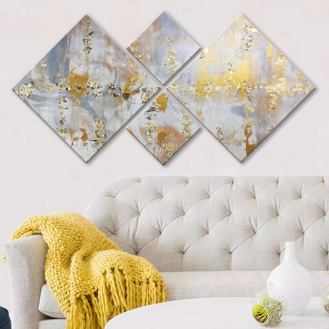 Set 4 tablouri decorative, 4MDF57072, MDF, Imprimat UV, Multicolor