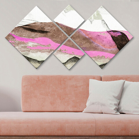 Set 4 tablouri decorative, 4MDF576932, MDF, Imprimat UV, Multicolor