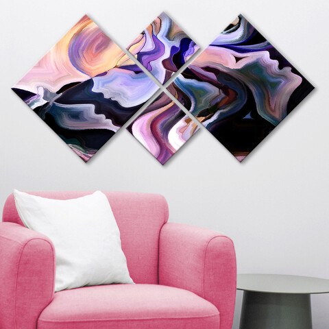 Set 4 tablouri decorative, 4MDF5817533, MDF, Imprimat UV, Multicolor