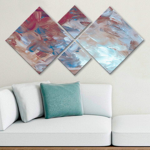 Set 4 tablouri decorative, 4MDF583684, MDF, Imprimat UV, Multicolor