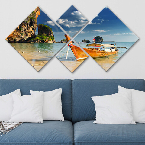 Set 4 tablouri decorative, 4MDF5912084, MDF, Imprimat UV, Multicolor